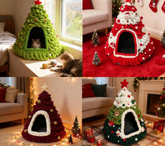 Świąteczny domek dla kota