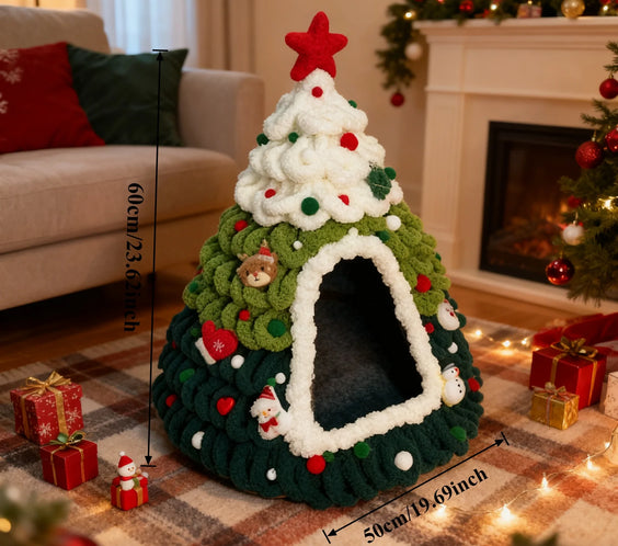 Świąteczny domek dla kota