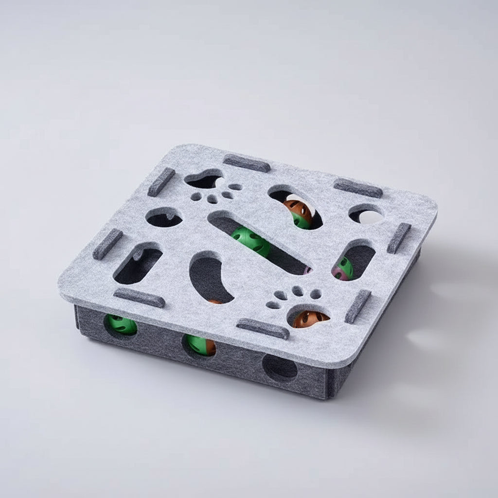 Kocia Stacja Zagadek – interaktywna mata z piłeczkami dla kota 🐱🎾