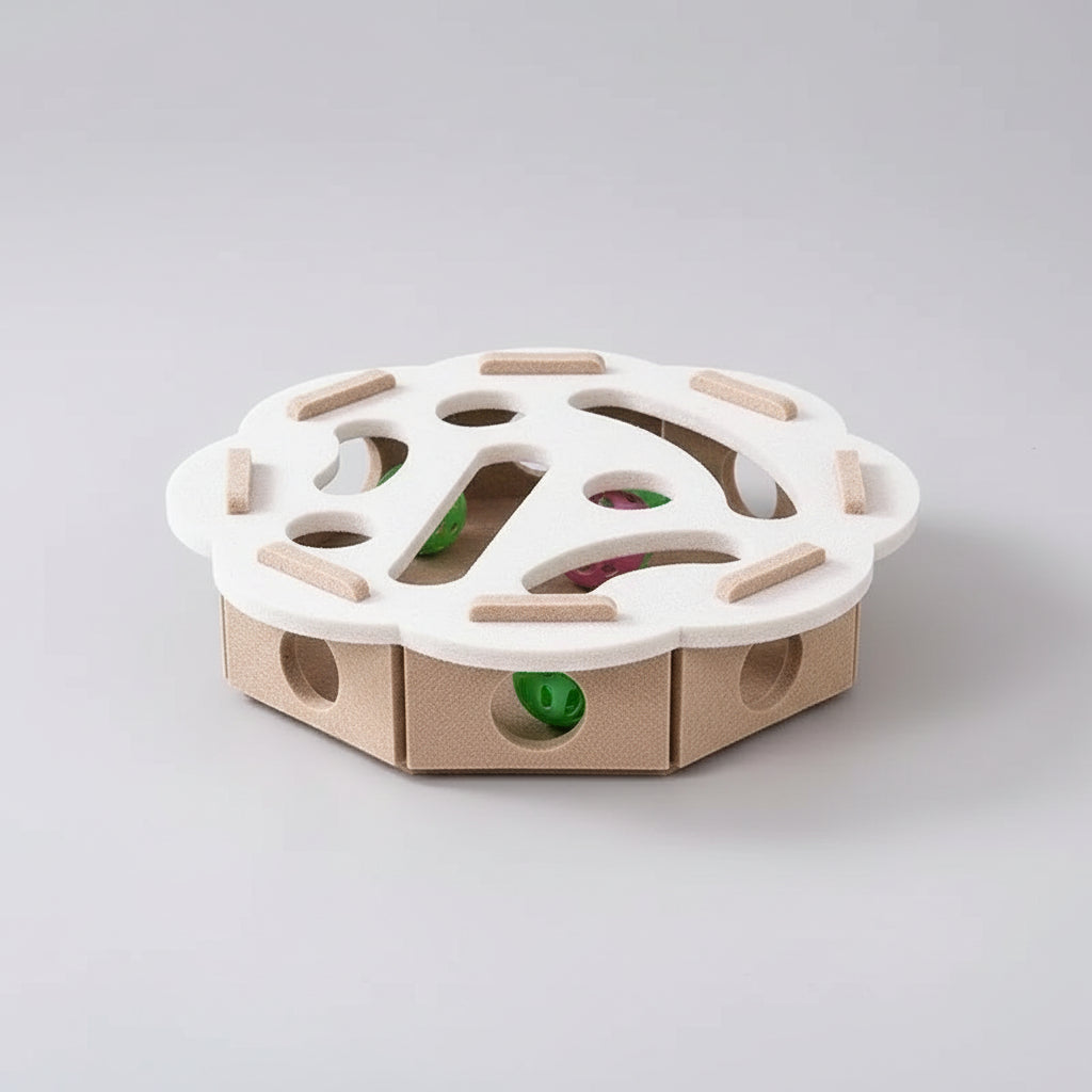 Kocia Stacja Zagadek – interaktywna mata z piłeczkami dla kota 🐱🎾