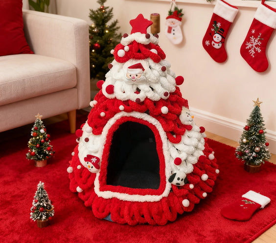 Świąteczny domek dla kota