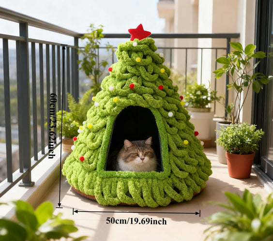 Świąteczny domek dla kota